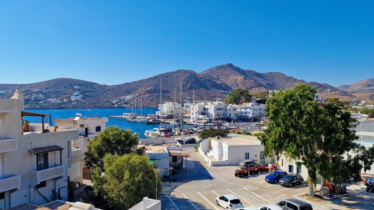 View of Ios harbour from Hotel Poseidon