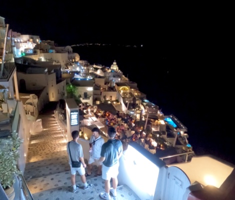 Santorini Caldera at night